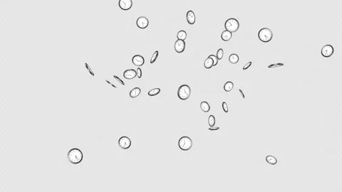 Exploding Overlay Clocks Animation on Alpha Channel, Loop Stock Footage 315679478