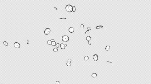 Exploding Overlay Clocks Animation on Alpha Channel, Loop Stock Footage 318191935