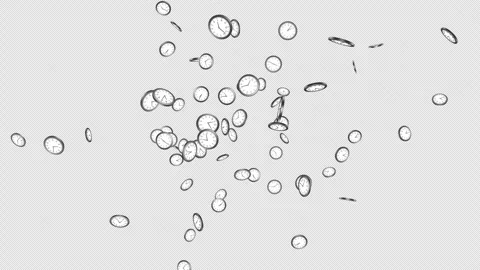 Exploding Overlay Clocks Animation on Alpha Channel, Loop Stock Footage 319611084