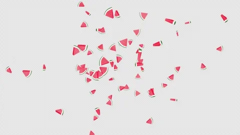 Exploding Overlay Watermelon Pieces Animation 库存影片 332778873