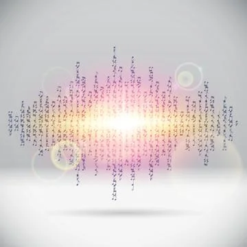 Exploding party music wave made of notes Stock Illustration