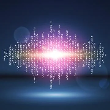 Exploding party music wave made of notes Stock Illustration