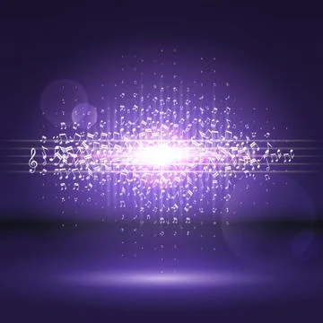 Exploding party music wave made of notes Illustrazione stock