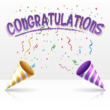 Exploding party popper with confetti. Celebrate out of party. Vector. 스톡 일러스트