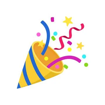 Exploding party popper with confetti. celebration concept. vector illustratio イラスト素材