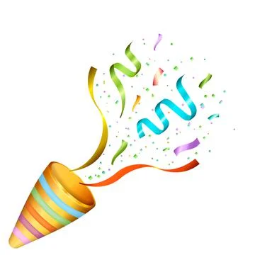 Exploding party poppers with confetti. Vector illustration. 스톡 일러스트