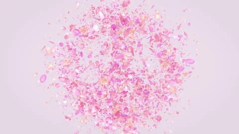 Exploding peace symbol with rose petals in 4K Stockbeeldmateriaal 123175786