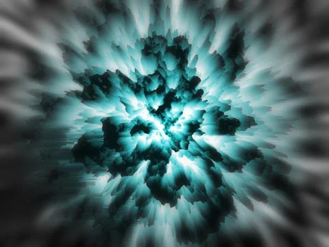 Exploding planet with blue fog イラスト素材