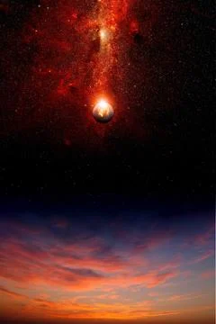 Exploding planet Stock Illustration