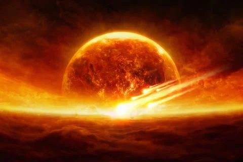 Exploding planet Stock Illustration