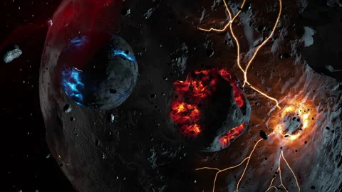 Exploding Planets in Deep Space Stock Footage 319788916