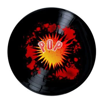 Exploding Pop Music Long Playing Record イラスト素材