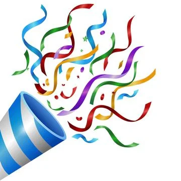 Exploding Popper with Colorful Confetti Isolated, Suitable For Birthday Par.. イラスト素材