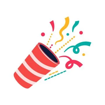 Exploding popper colorful icon in flat style. Party poppers vector illustra.. イラスト素材