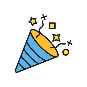Exploding popper icon in flat style. Party poppers vector illustration on i.. 스톡 일러스트