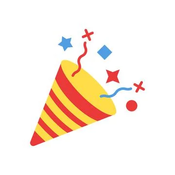 Exploding popper icon in flat style. Party poppers vector illustration on i.. 스톡 일러스트