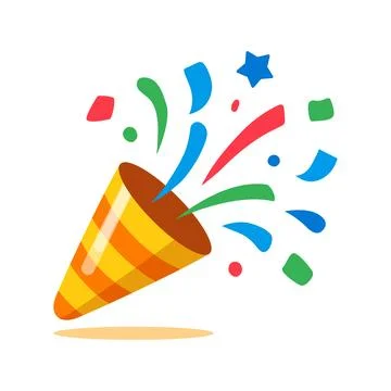 Exploding popper icon in flat style. Party poppers vector illustration on i.. Illustrazione stock