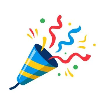 Exploding popper icon in flat style. Party poppers vector illustration on i.. Illustrazione stock