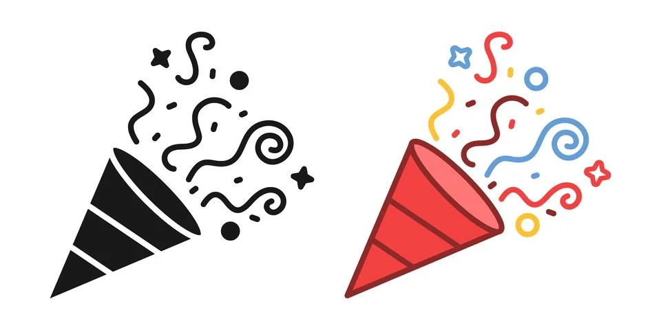 Exploding popper icon in flat style. Party poppers vector illustration on i.. 스톡 일러스트