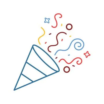 Exploding popper icon in flat style. Party poppers vector illustration on i.. イラスト素材