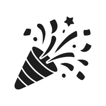 Exploding popper silhouette icon in flat style. Party poppers vector illust.. イラスト素材