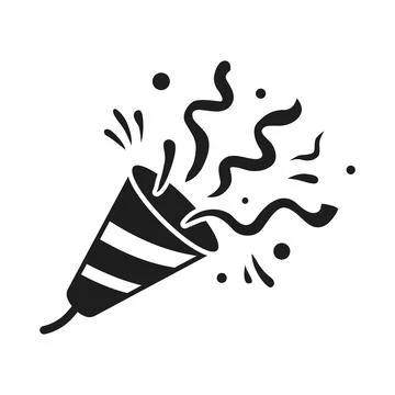 Exploding popper silhouette icon in flat style. Party poppers vector illust.. 스톡 일러스트