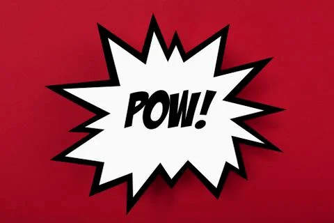 Exploding POW! sign against red background イラスト素材