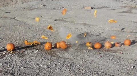 Exploding Pumpkin with Shotgun 1 Vídeos de archivo 46224770
