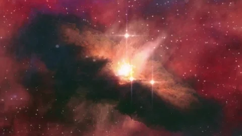 Exploding Rainbow star in deep galaxy background Stock Footage 261083953