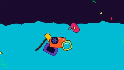 Exploding Red Camera Animation With Film Strip And Flash On Blue Background 動画素材 341410535
