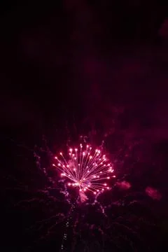 Exploding red firework Foto stock
