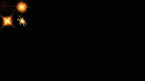 Exploding salute in the corner.Golden Confetti Party Popper Explosions on a Stock Footage 106158747