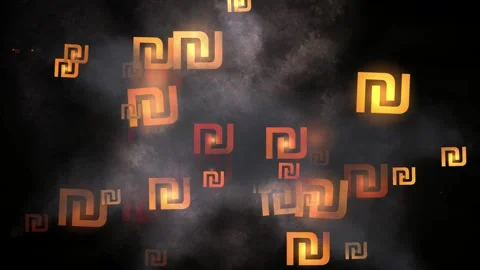 Exploding Shekel Symbols with Smoke Animation in 4K Stock Footage 313912120