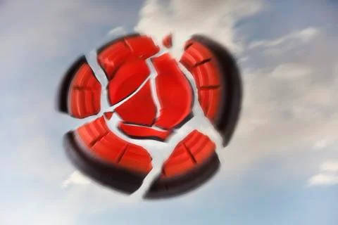 Exploding skeet shoot target Stock Photos