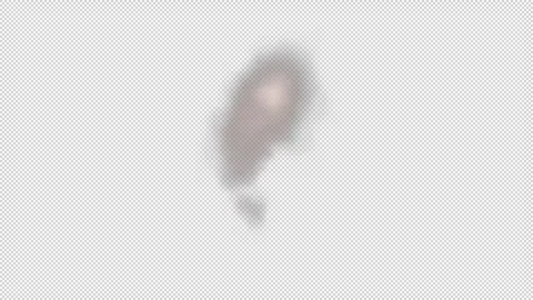 Exploding smoke puff rising, transparent background Stock Footage 250652627