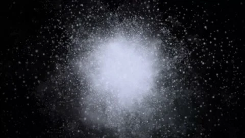 Exploding snowball motion graphics with night background Stock Footage 161707647