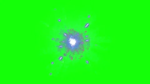 Exploding spark effect with colorful particles in vibrant green studio Stock Footage 345864947