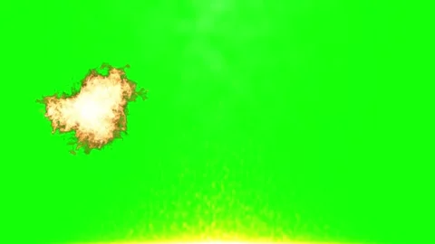 Exploding Spark Firework Burst on Dark Green Background with Smoke Trails 스톡 동영상 339128609