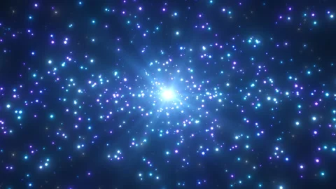 Exploding Sparkling Star Particles Shooting Outward In Outer Space Video stock 343327266