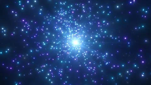 Exploding Sparkling Star Particles Shooting Outward In Outer Space Иллюстрация