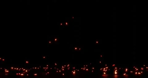Exploding sparks or embers for explosive or bomb effect Video stock 262833638