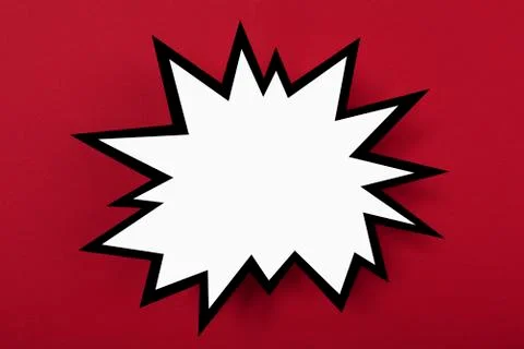 Exploding speech bubble against red background Stock Illustration