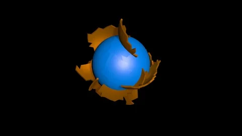 Exploding sphere 3d animation . Isolated with black and white alpha mask Stock Footage 107175985