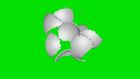 Exploding sphere 3d animation . Isolated on green screen background Stock Footage 107234030