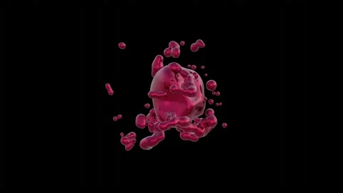 Exploding sphere 3d animation.  Isolated with black and white alpha Video stock 236914772