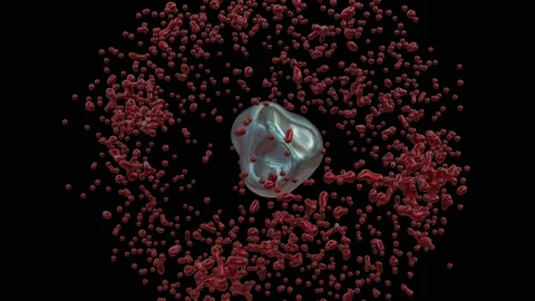 Exploding sphere 3d animation.  Isolated with black and white alpha Stock Footage 236914825