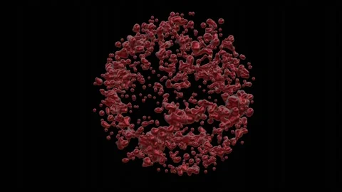 Exploding sphere 3d animation.  Isolated with black and white alpha Stock Footage 236914826