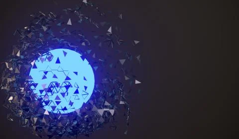 Exploding Sphere With Glowing Core Stock Illustration