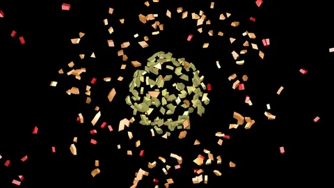 Exploding spheres 3 layers. Multiple spherical shells expand outwards . 스톡 동영상 107175975