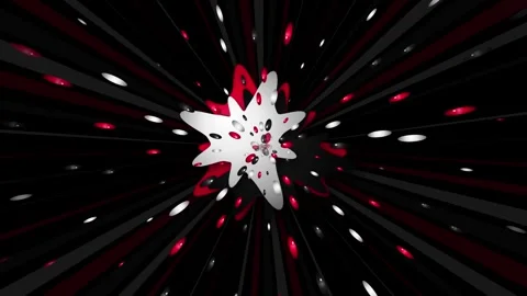 Exploding starburst effect with red and white dots motion graphic. Stockbeeldmateriaal 345502499